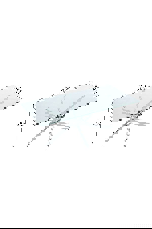 Living and Home Rectangle Clear Glass Top Coffee End Table - 120 x 60 x 45cm