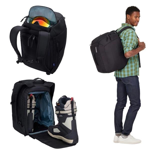 Thule RoundTrip Ski Boot Rucksack 45L Black Snow Travel Bag Backpack