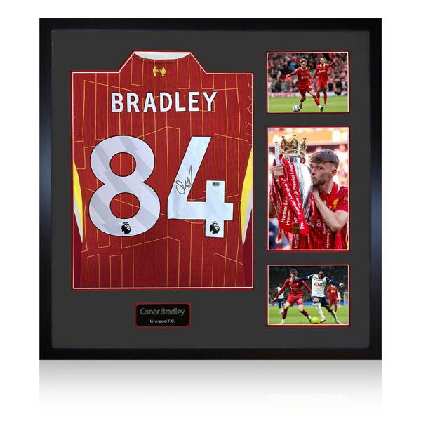 Conor Bradley Signed Liverpool Shirt Elite Frame (ACG Cert)