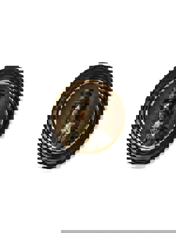 Exceptional Art Duke Springly - Gentleman Springer Spaniel Oxford round frame