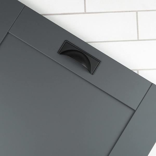 Handle & Home Matt Black Contemporary Cup Handles and Coordinating Knobs