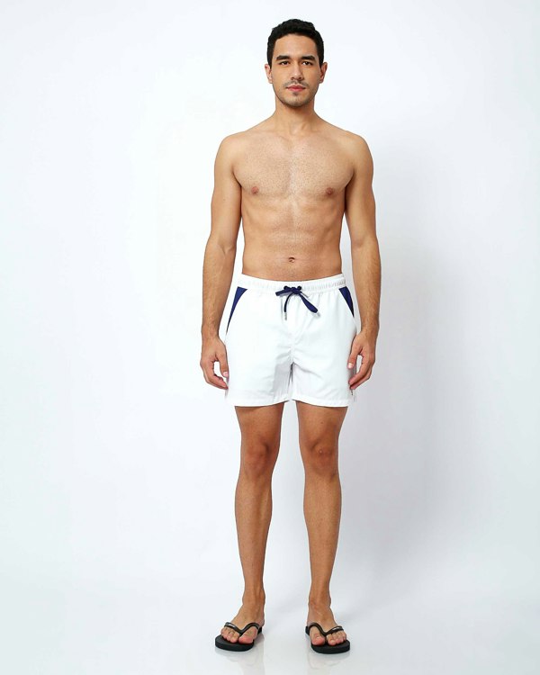 Randy Cow White - Swim Shorts with Waterproof Pocket