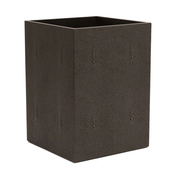 POSH TRADING COMPANY Chelsea Waste Basket - Shagreen Chocolate