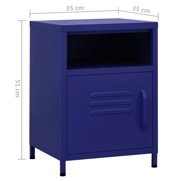Berkfield Nightstand Navy Blue 35x35x51 cm Steel