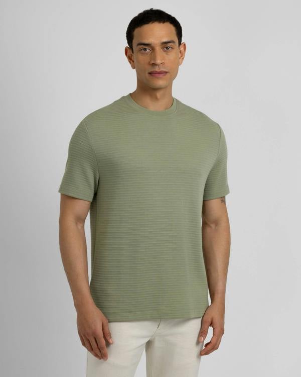 Steel & Jelly Windus - Horizontal Striped Rib Texture T-Shirt