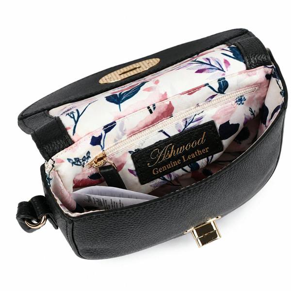 Ashwood 'Borsa della Moda' Real Leather Saddle Crossbody Bag: 63753
