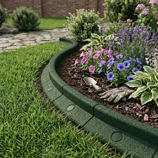 Flexible Lawn Edging 4.8m With Mallet - Green