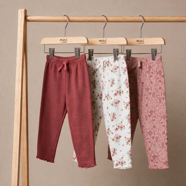 Mini Cuddles Floral-Print Leggings (Multicolour), 3 Pack
