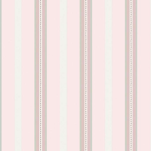 Cath Kidston Stitched Stripe Pink Wallpaper
