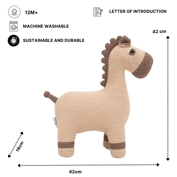 CROCHETTS Set of 2 cotton horse plush toys (Large + Mini) PLTY07LTM18_M