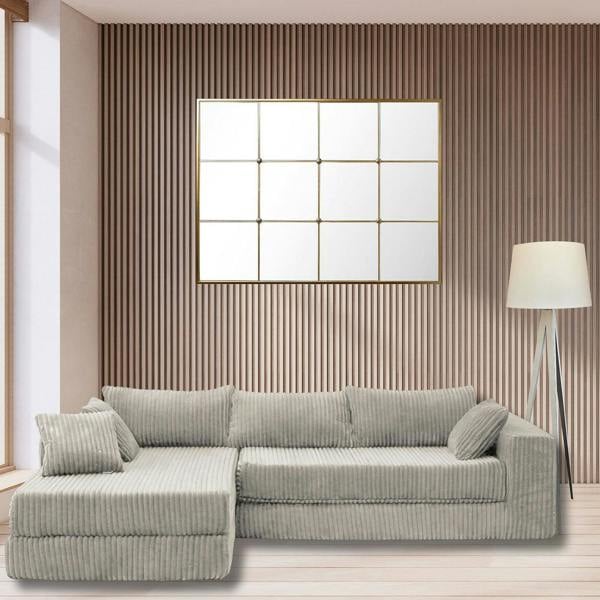 Groundlevel Camden 3 Seater Sectional Velvet Sofa