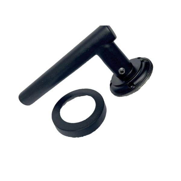 EDH Door Hardware Matt Black T Bar Door Handles on Round Rose – Straight Lever Handle 6 Pairs