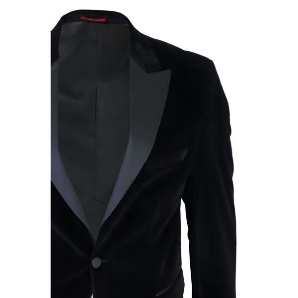 TruClothing Mens Black Velvet Dinner Tuxedo Suit Jacket Blazer