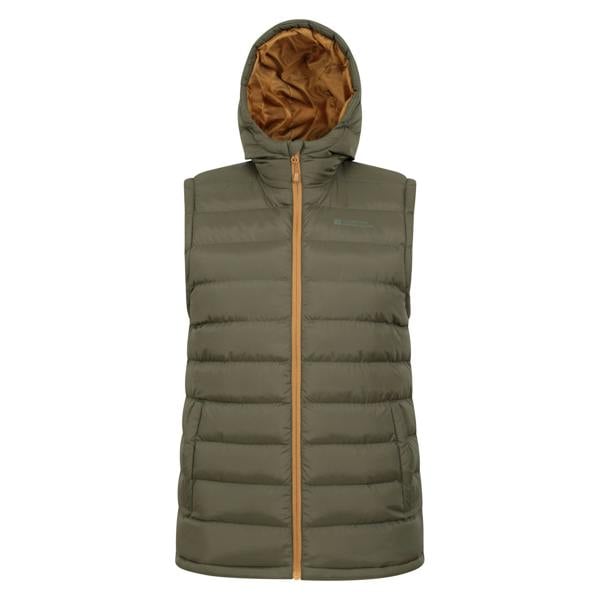 Mountain Warehouse Mens Seasons Hooded Padded Gilet - Dark Khaki - 
