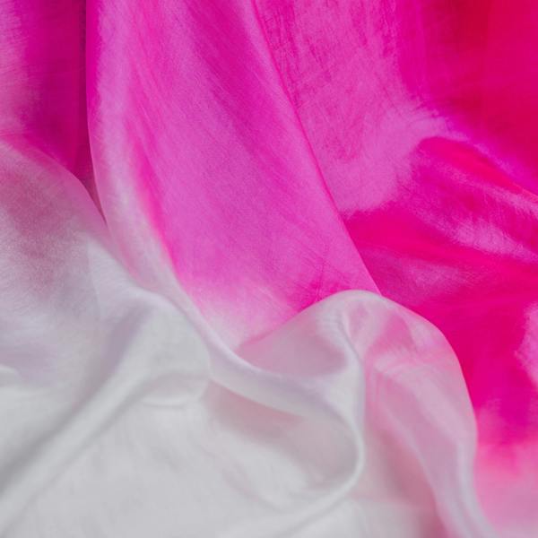 Hot Pink Ombre Silk Scarf – Hand-Dyed Mulberry Silk, Summer Wedding & Evening Wrap