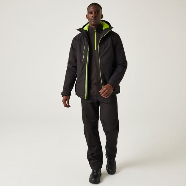 Regatta Men's Navigate Insulated Waterproof Jacket - Black/Lime Green