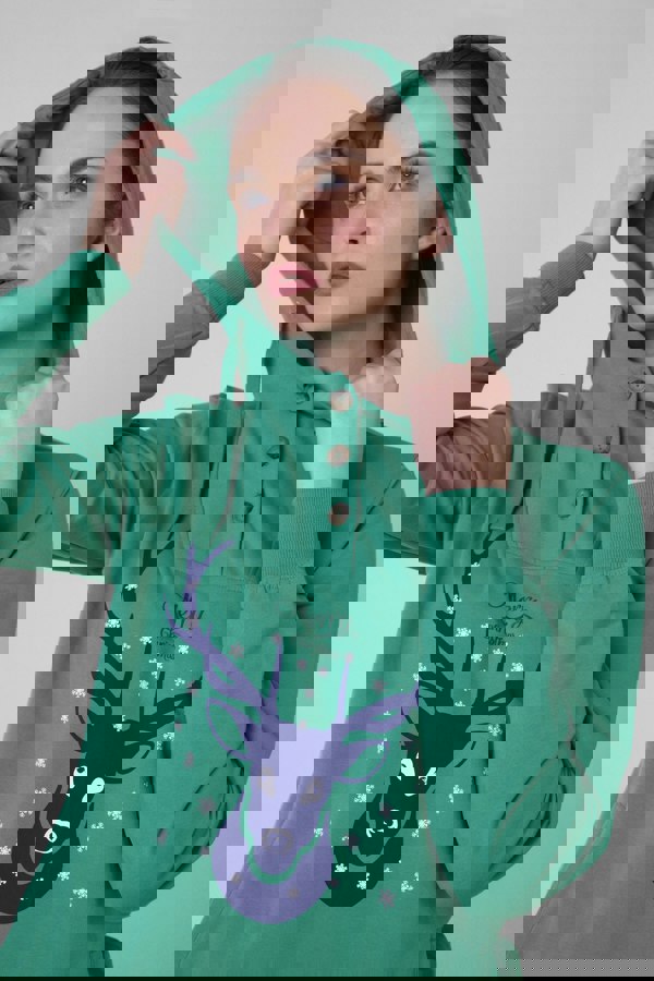 ENORSIA Womens Festive Reindeer Hoodie