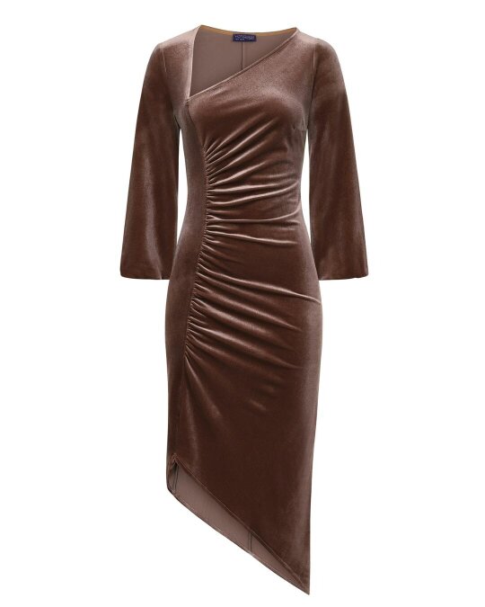 HotSquash Velvet Ruched Party Dress