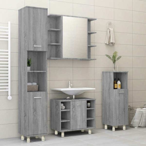 Berkfield Bathroom Cabinet Grey Sonoma 30x30x95 cm Engineered Wood