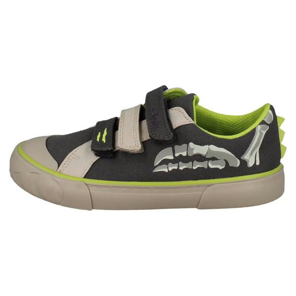 Clarks Boys Clarks Dinosaur Canvas Shoes Foxing Stomp