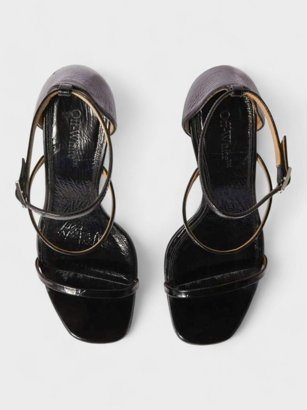 Off-White Lollipop Strappy Heels Black | Off-White
