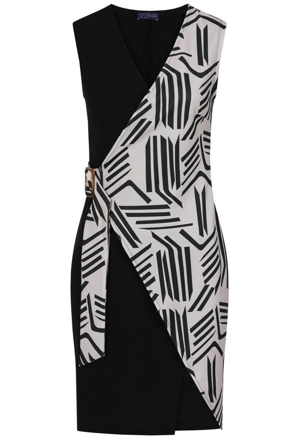 HotSquash Sleeveless Trench Dress with Buckle Tie