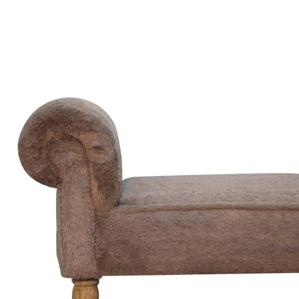 Artisan Furniture Mocha Faux Fur Bedroom Bench