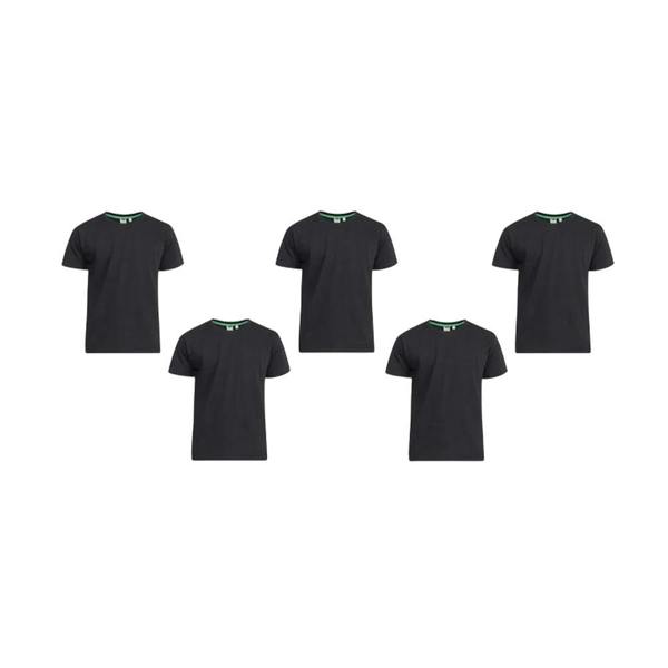 Duke Mens Smartly Combed Cotton Kingsize T-Shirt (Pack of 5) - Black - 