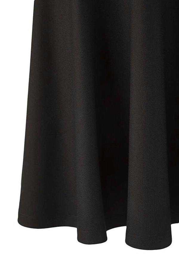 WOVCOR Square Neck Skater Mini Knitted Plus Size Dress