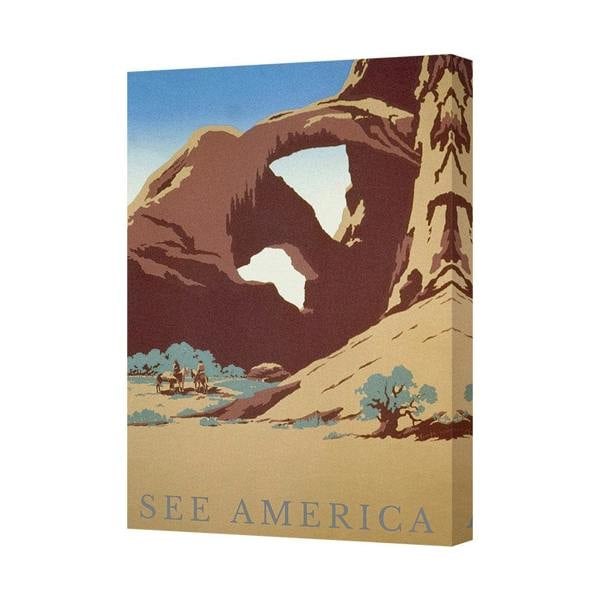 Benjamin Tate Design Handmade See America Canvas Wall Art Print With Deep Wooden Frame