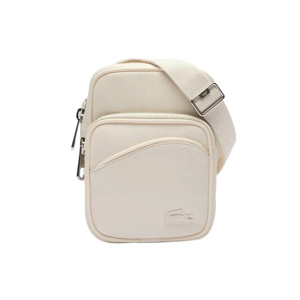 Lacoste Angy Small Grain Leather Shoulder Bag - White