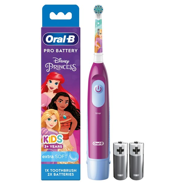 Oral-B Pro Battery Powered Toothbrush Featuring Cars Or Princesses Characters