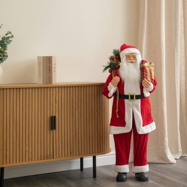 Samuel Alexander 1.1m Tall Standing Santa Claus Christmas Decoration with Gift Sack