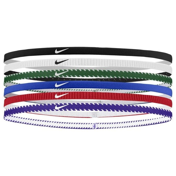 Nike Classic Flexible Slim Hairband (Pack of 6) - Royal Blue/Red
