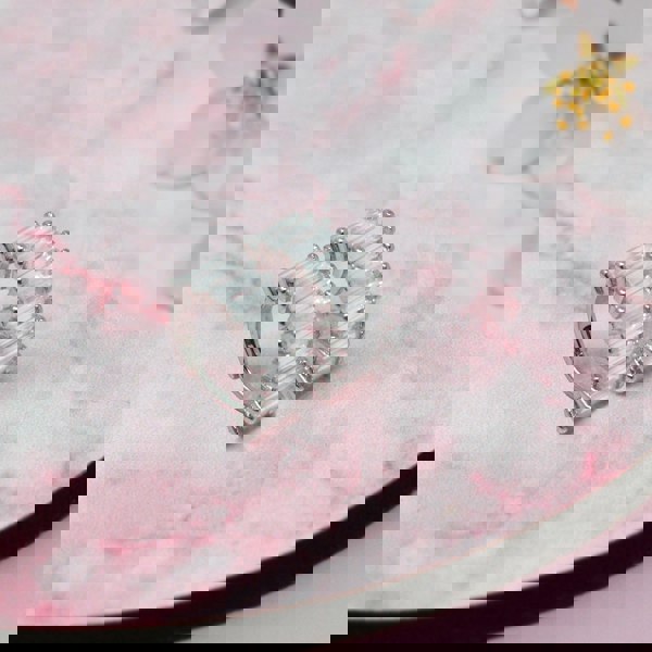 Say It With Baguette Hug Earrings - Stainless Steel