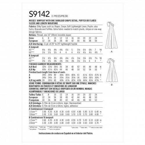 Simplicity Sewing Pattern 9142, Jumpsuits for Women, H5 (6-8-10-12-14) - Intermediate