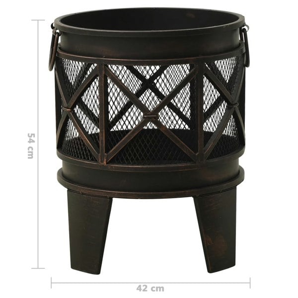Berkfield Rustic Fire Pit with Poker �__42x54 cm Steel