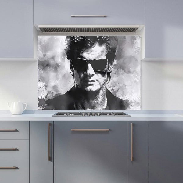 Warren Reed - Designer Cool Icon in Monochrome Kitchen Splashback