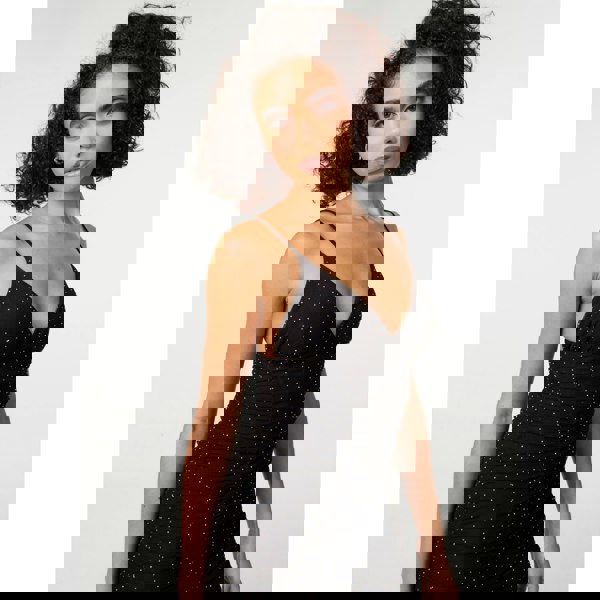 Pink Vanilla Diamante Mesh Bra Cup Gathered Dress