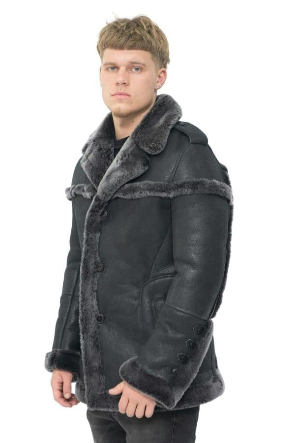 Infinity Leather Mens Merino Sheepskin Suede Jacket with Tie Belt-Kingsbridge