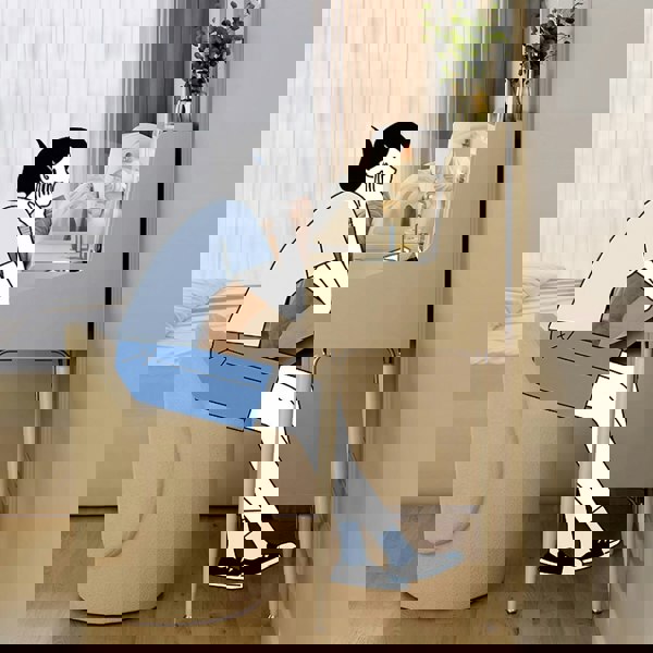 Layla Slimline Dressing Table, Small Dressing Table, Cream-Rit Concept-Rit Concept