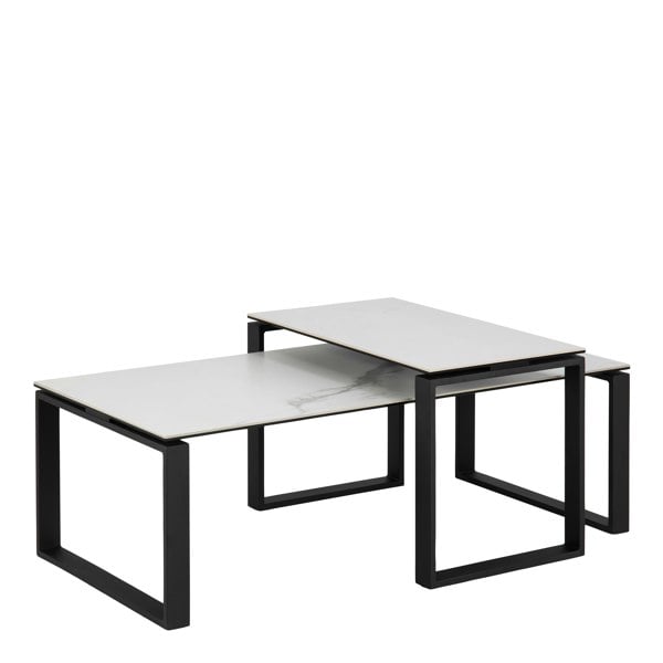 Furniture To Go Katrine Ceramic Coffee Table Set with Marble Effect Top