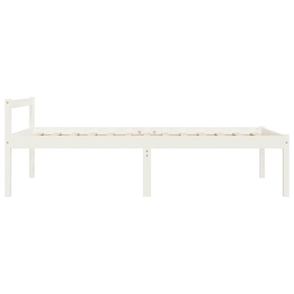 Berkfield Bed Frame White 75x190 cm Small Single Solid Wood Pine