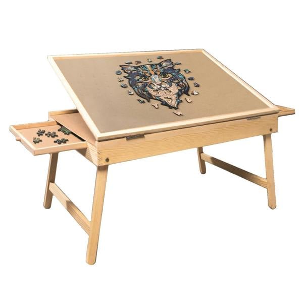 Gr8 Home Adjustable Wooden 1000 Piece Jigsaw Puzzle Table Easel with Folding Legs & 2 Storage Drawers