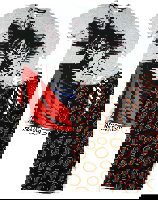 Dragon Ball Z Mens Grey Goku Short Sleeve Short Leg Pyjama Set