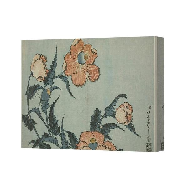 Benjamin Tate Design Canvas Wall Art Floral Poppy Print Vintage Japanese Style 5056