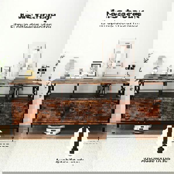 Levede TV Stand Cabinet Industrial TV Unit with 3 Drawers 3 Shelves for 65 Inch
