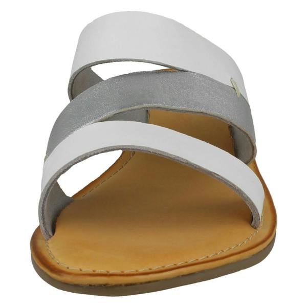 Leather Collection Ladies Leather Collection Flat Strappy Mules F00350