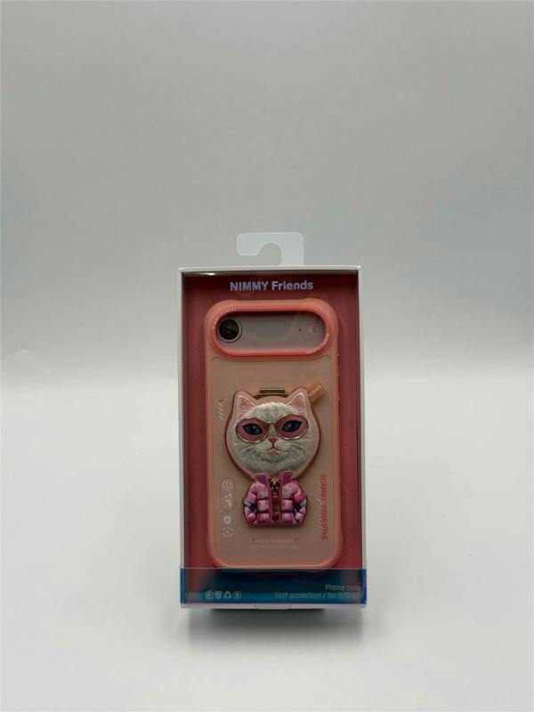 Nimmy Friends Nimmy Cool & Cute 2.0 White Rich & Beauty Cat Case with MagSafe Stand for iPhone 17 Air 6.5" Pink - N-YJKM-CXZJZH-IP17-AIR-04