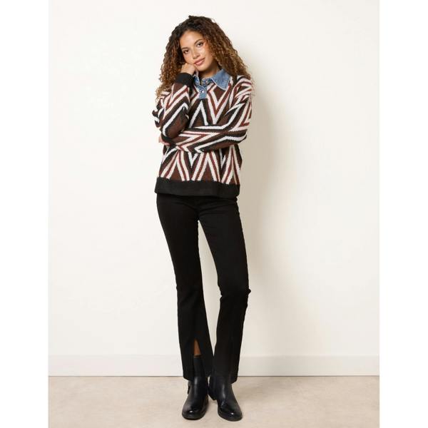 Blue Vanilla Diamond Jumper With Denim Collar